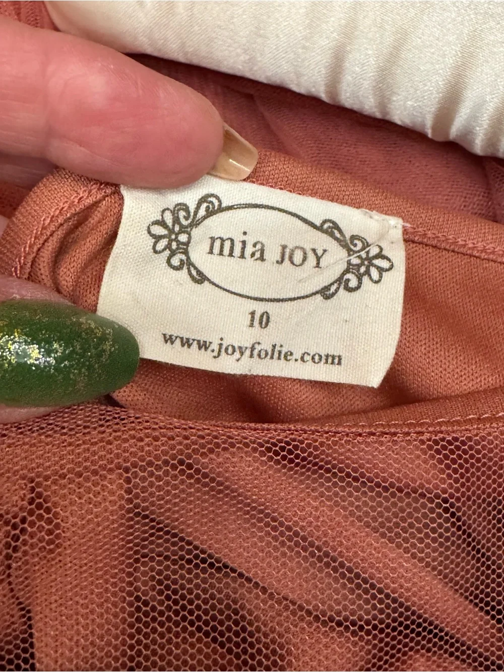 Joyfolie- Mia Joy Burnt Orange Tulle overlay matching camisole liner maxi dress